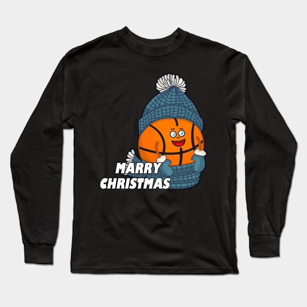 Christmas Basketball Long Sleeve T-Shirt by AdeShirts